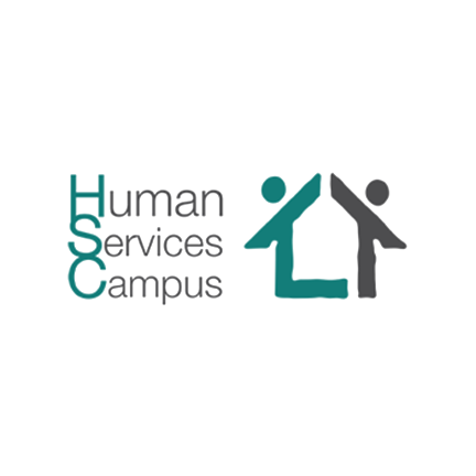 Human Services Campus dark grey and teal logo
